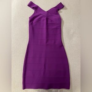 REISS Pre-owned Plum Purple BodyCon Bandage Cross-strap dress M - Pristine!